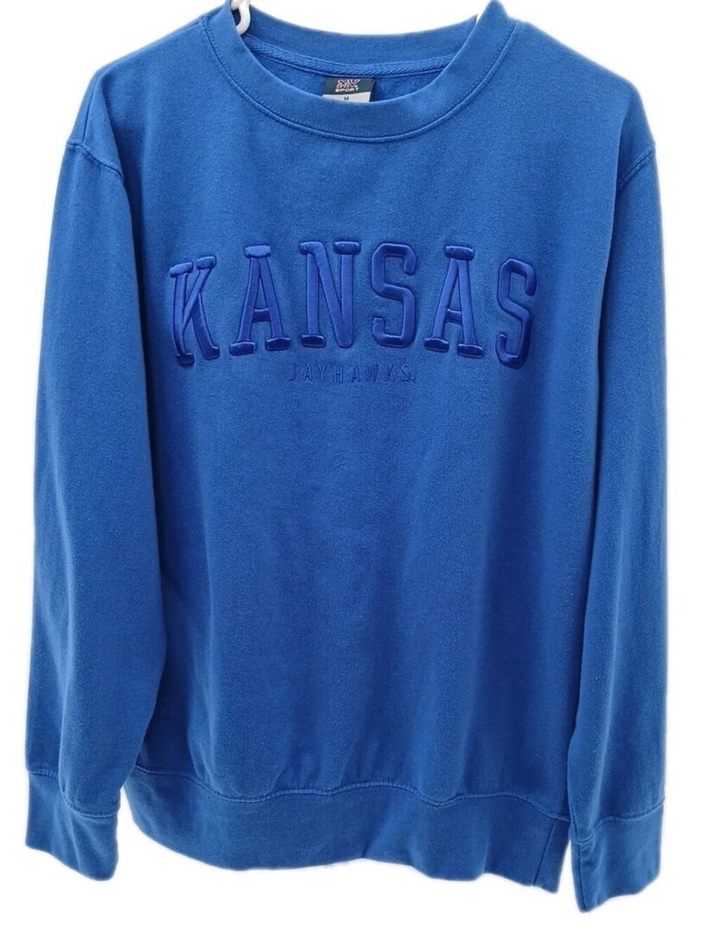 Kansas Jayhawks Sweatshirt Mens Medium Blue Long sleeve NCAA University Sports